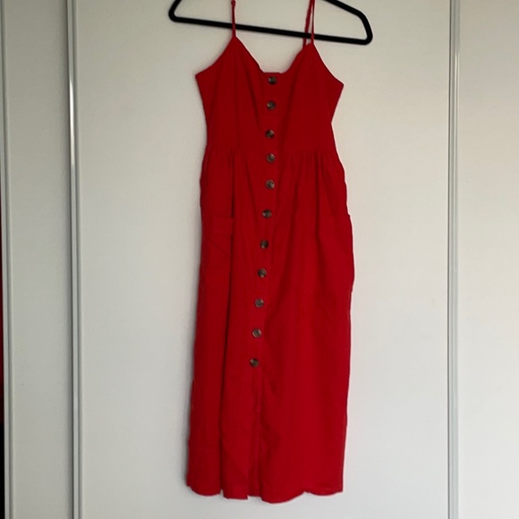 American Eagle Red button midi dress - Picture 2 of 3